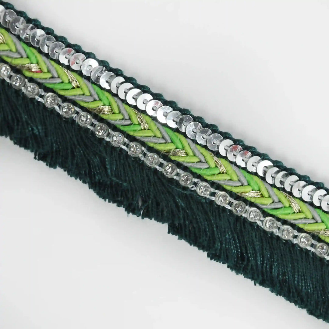 Chevron Sequin Fringe Trim Lace