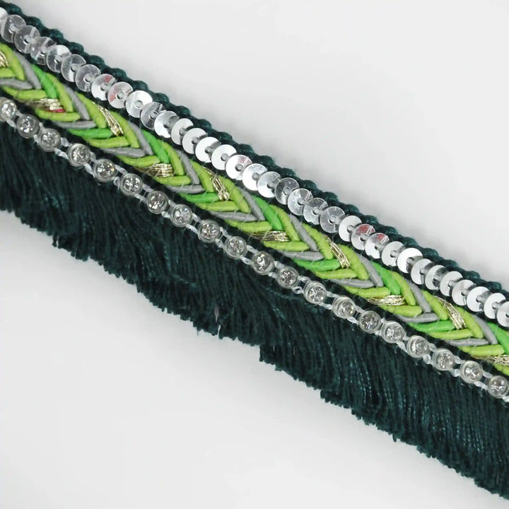 Chevron Sequin Fringe Trim Lace