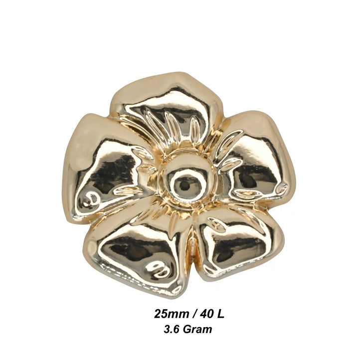 Flower Metal Buttons | 25mm(40L)