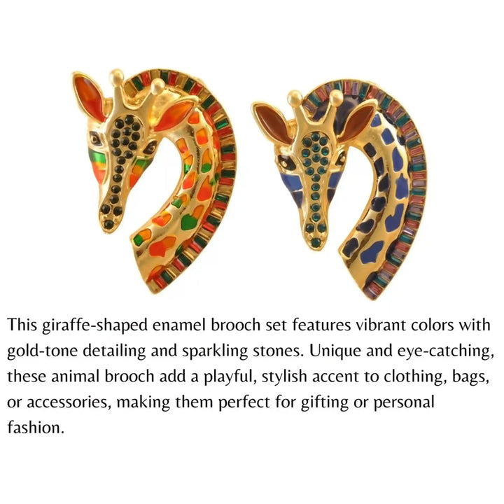Jeweled Giraffe Brooch Pin
