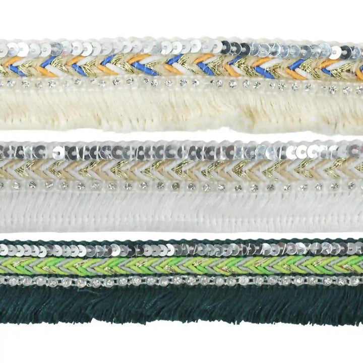 Chevron Sequin Fringe Trim Lace