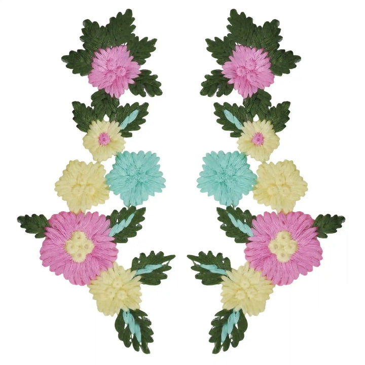 Vibrant Floral Embroidery Patch