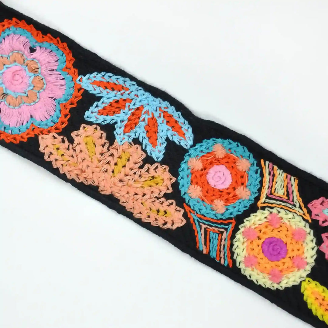 Bohemian Floral Crochet Embroidered Lace Trim