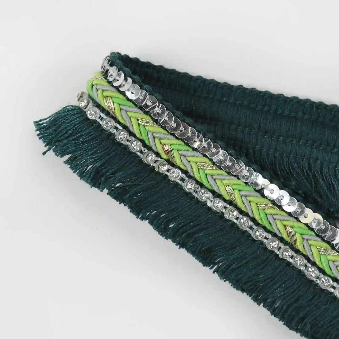 Chevron Sequin Fringe Trim Lace