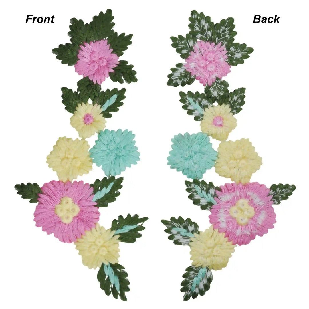 Vibrant Floral Embroidery Patch