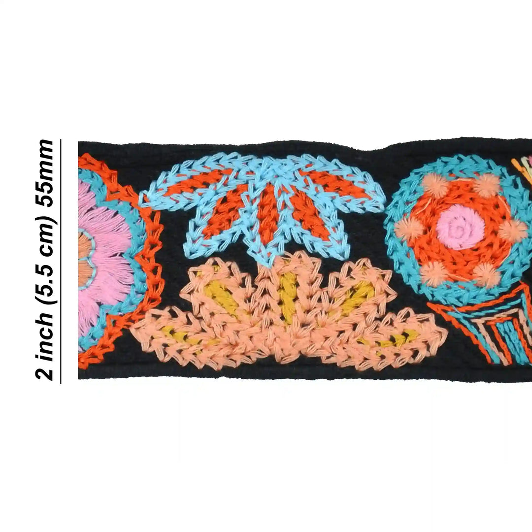 Bohemian Floral Crochet Embroidered Lace Trim