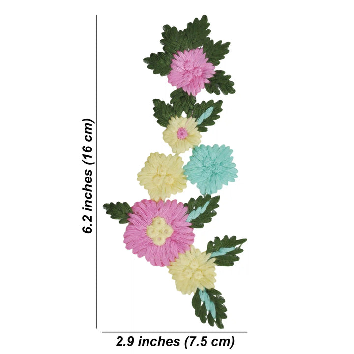 Vibrant Floral Embroidery Patch