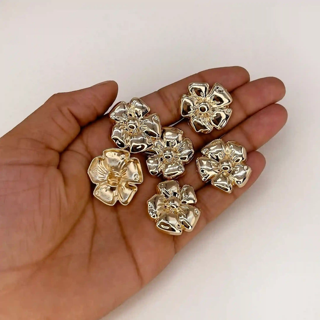 Flower Metal Buttons | 25mm(40L)
