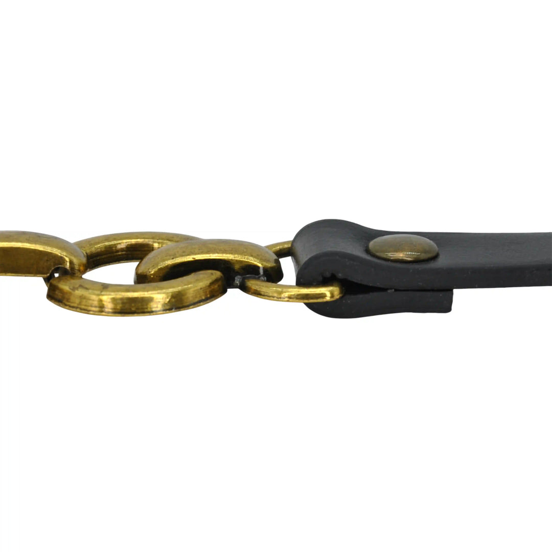 Leather Straps with Chain Link Accents