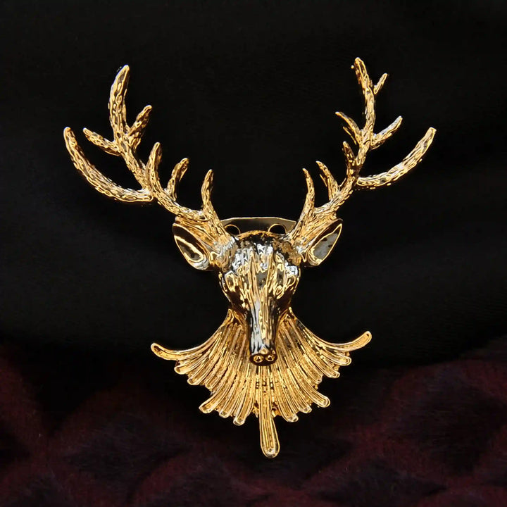 Stag Head Deer Brooch Pin