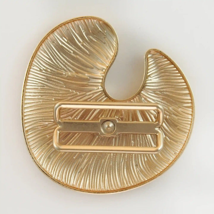 Golden C-shaped Textured Buckle