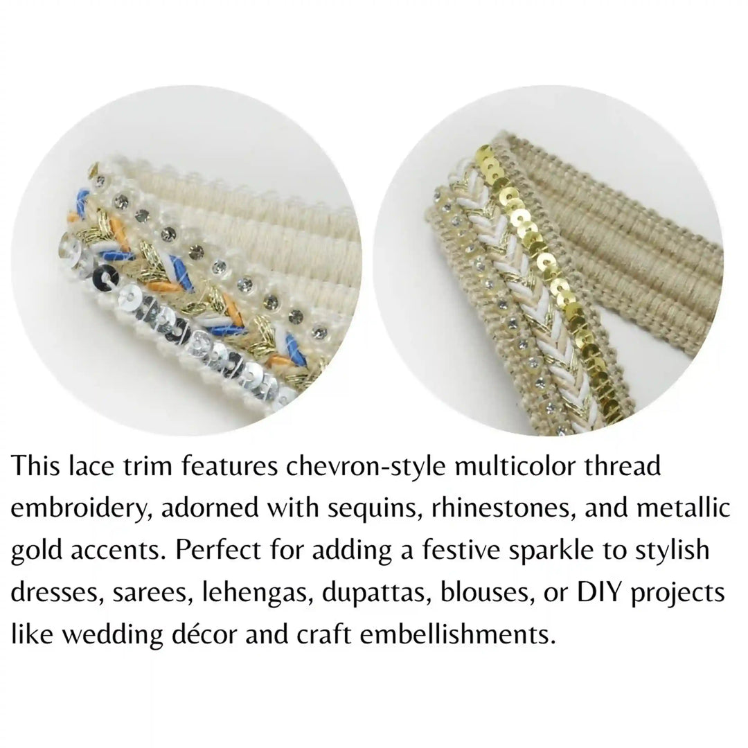 Zigzag Style Sequin Trim