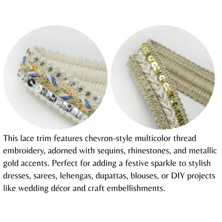 Zigzag Style Sequin Trim