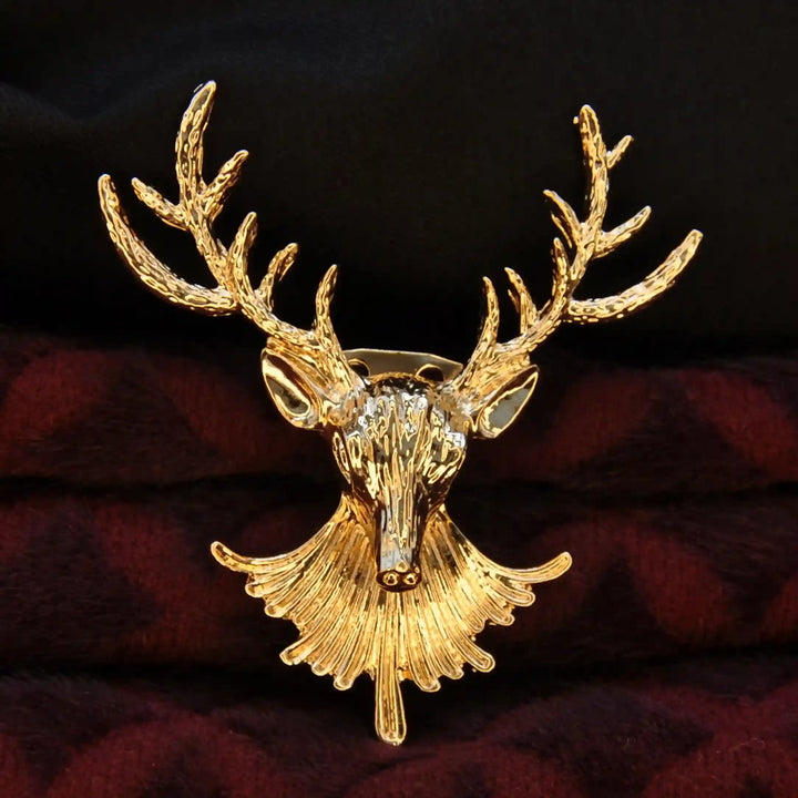 Stag Head Deer Brooch Pin