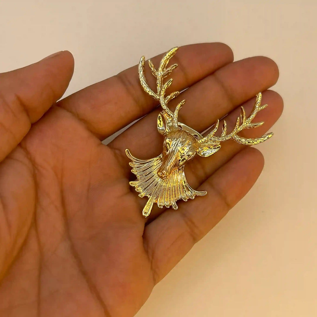 Stag Head Deer Brooch Pin