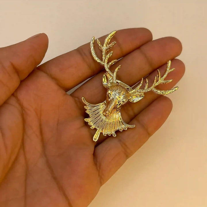 Stag Head Deer Brooch Pin