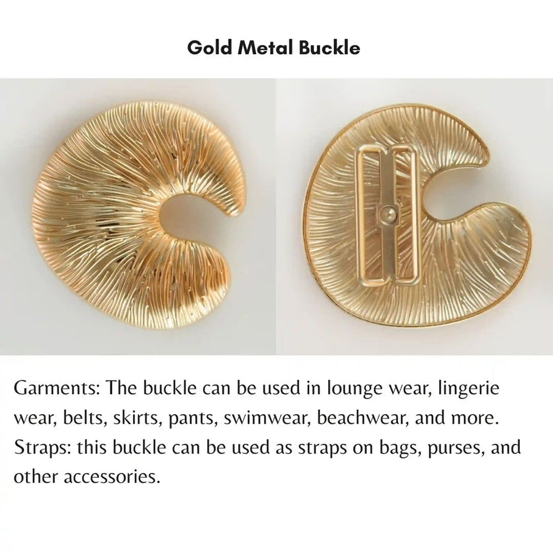 Golden C-shaped Textured Buckle