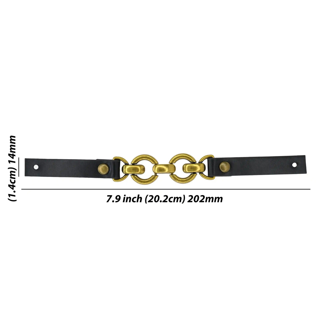Leather Straps with Chain Link Accents