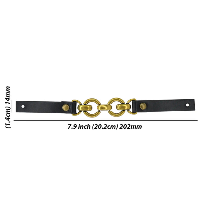 Leather Straps with Chain Link Accents