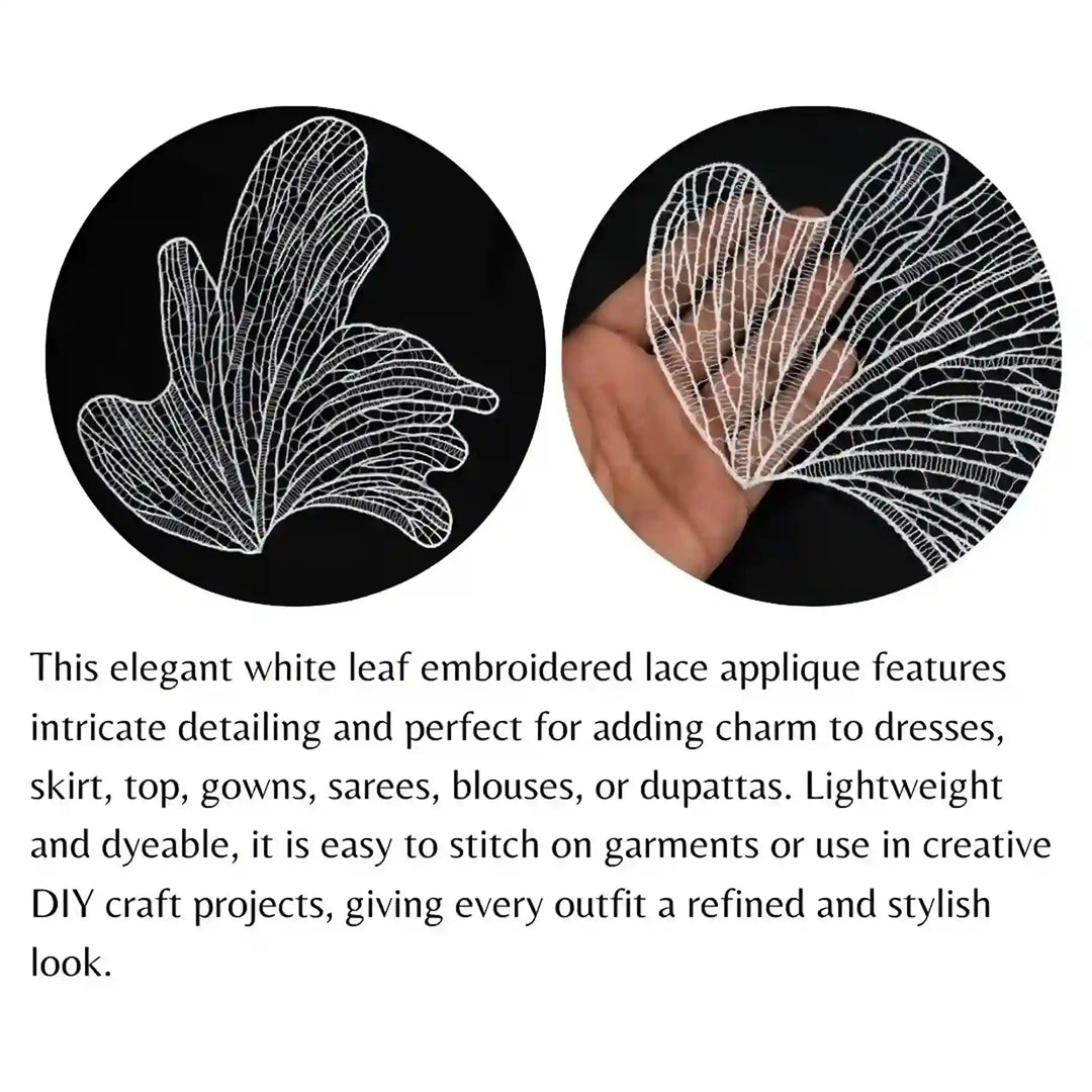 Leaf Skeleton Lace Patch | Set Of 2