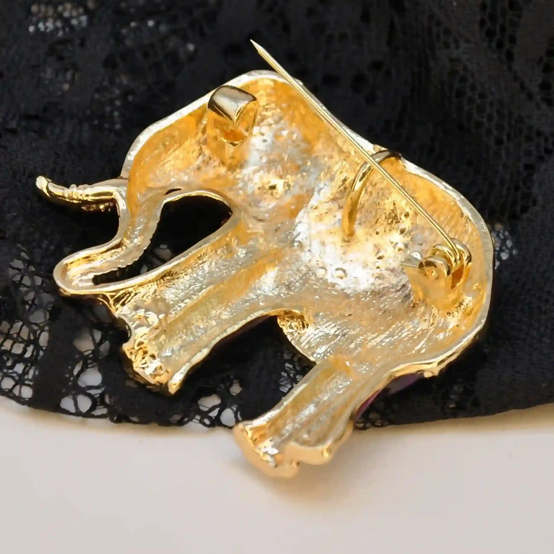 Enamel Elegant Elephant Brooch Pin