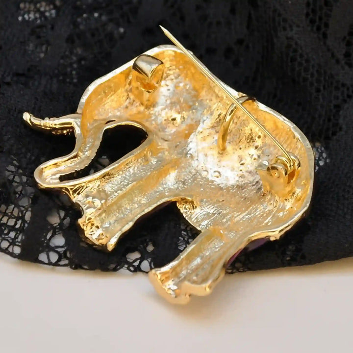 Enamel Elegant Elephant Brooch Pin