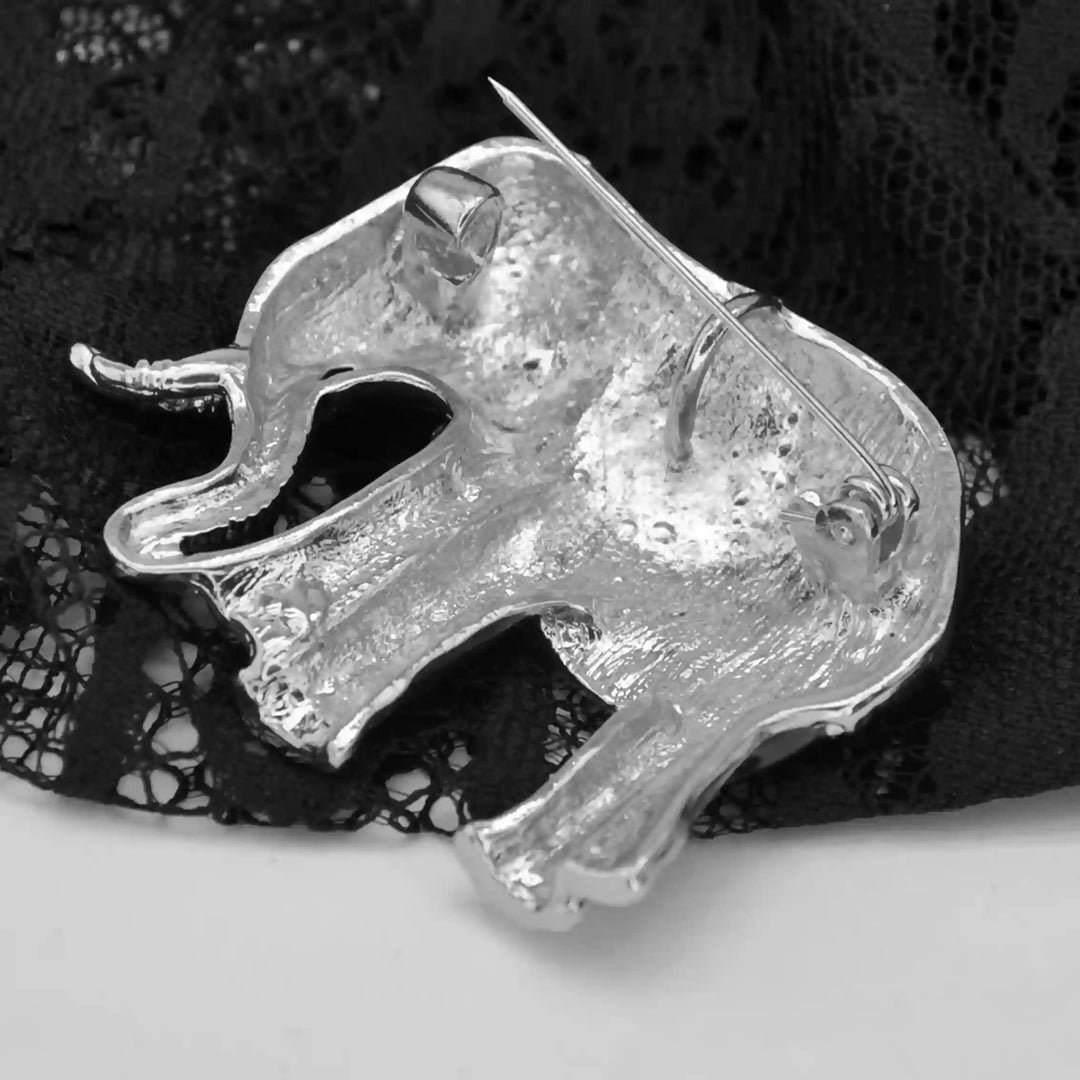 Enamel Elegant Elephant Brooch Pin