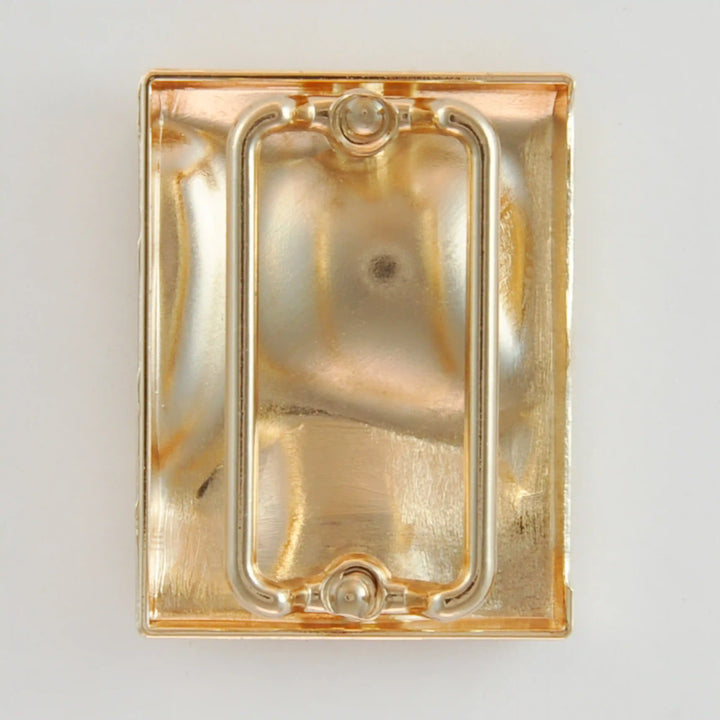 Curved rectangular Golden Buckle.