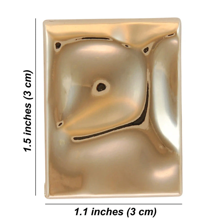 Curved rectangular Golden Buckle.