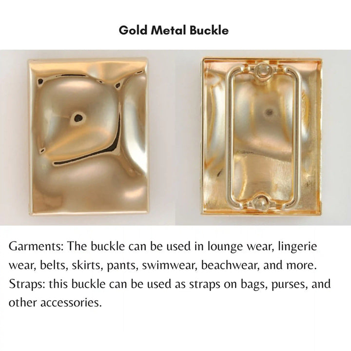 Curved rectangular Golden Buckle.