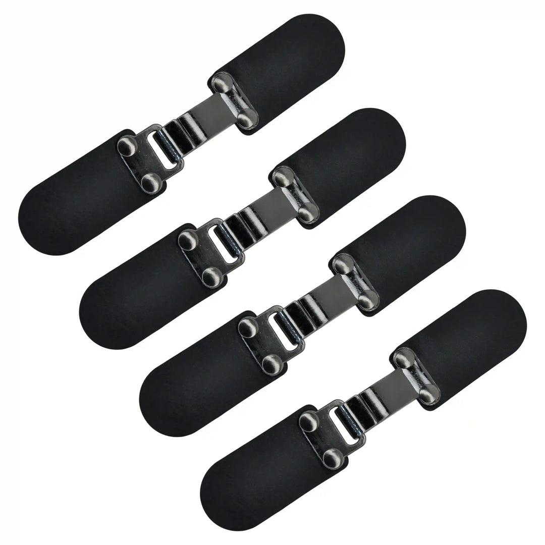 Black PU Snap Belt Buckle With Shiny Gold