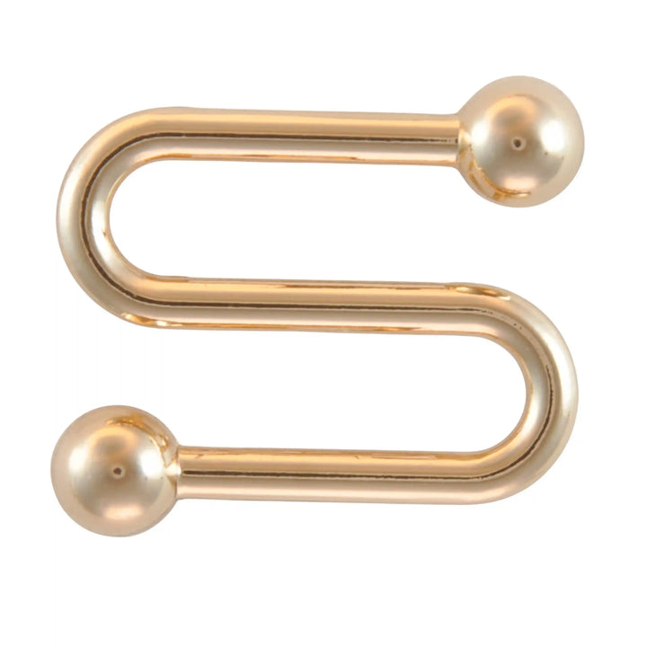 Golden S-shaped handle with balls