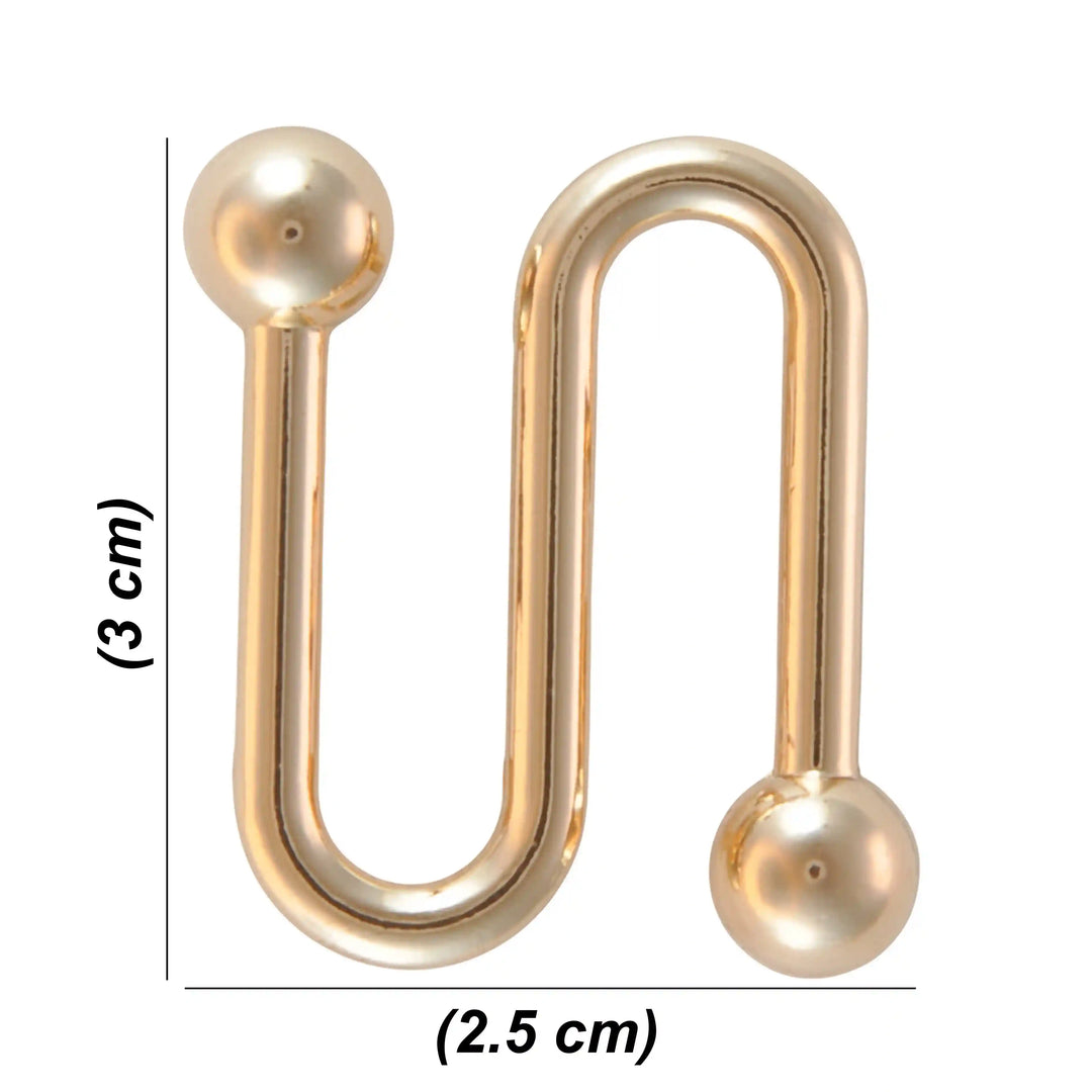 Golden S-shaped handle with balls