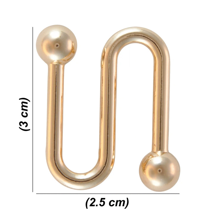 Golden S-shaped handle with balls