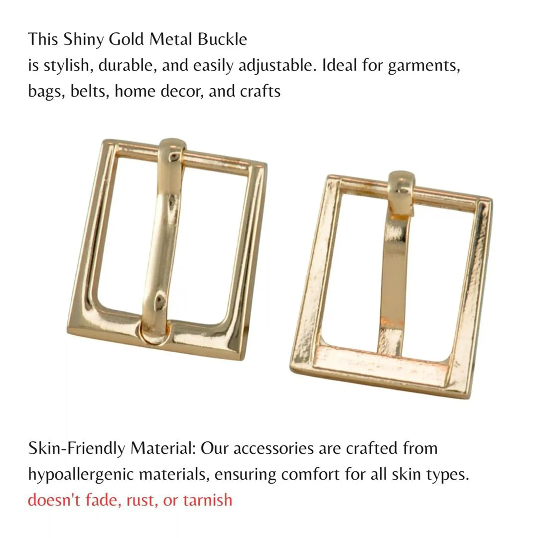 Gold Classic Rectangle Buckle (2 Piece)