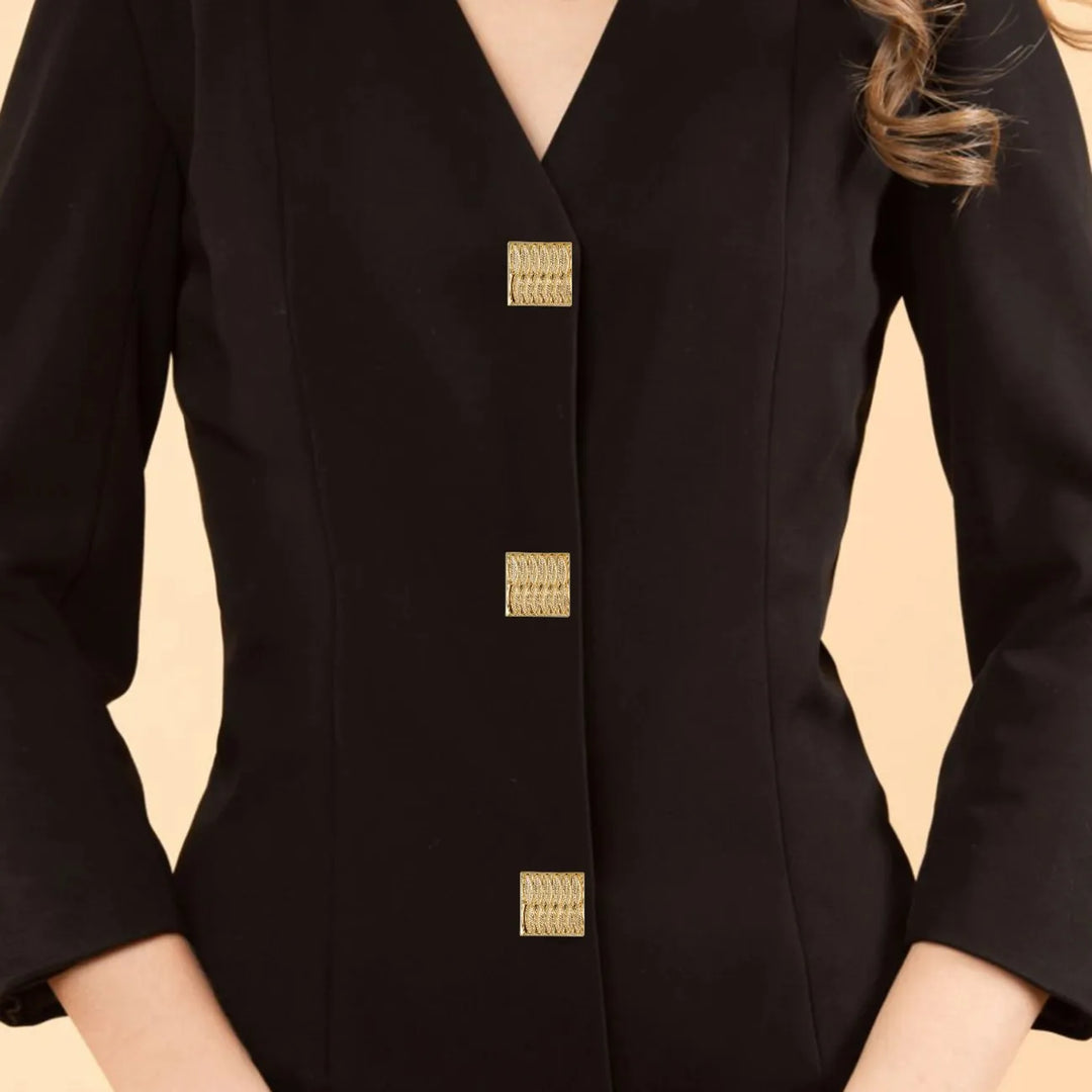 Elegant Leaf Pattern Gold Metal Button | 18mm (28L) & 23mm (36L)