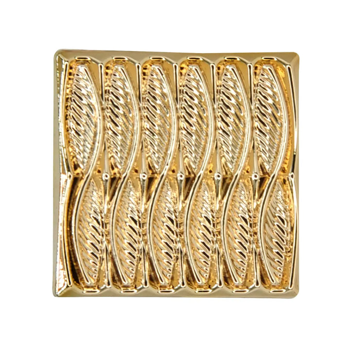 Elegant Leaf Pattern Gold Metal Button | 18mm (28L) & 23mm (36L)