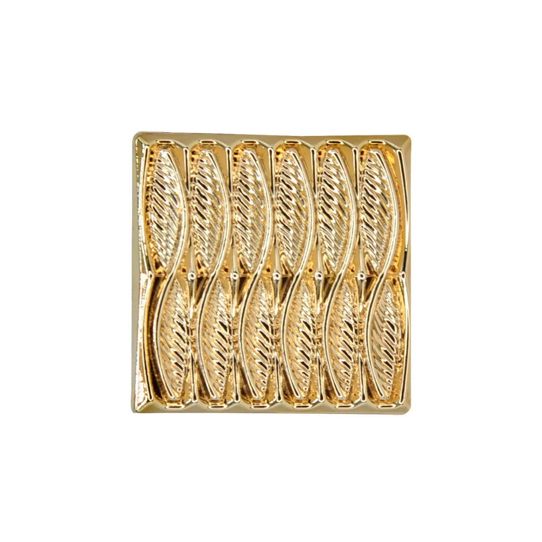 Elegant Leaf Pattern Gold Metal Button | 18mm (28L) & 23mm (36L)