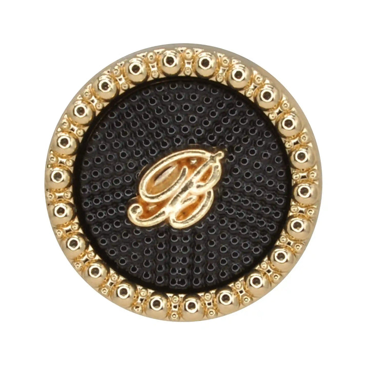 Letter B Designer Buttons with Textured Enamel Center | 23mm & 18mm