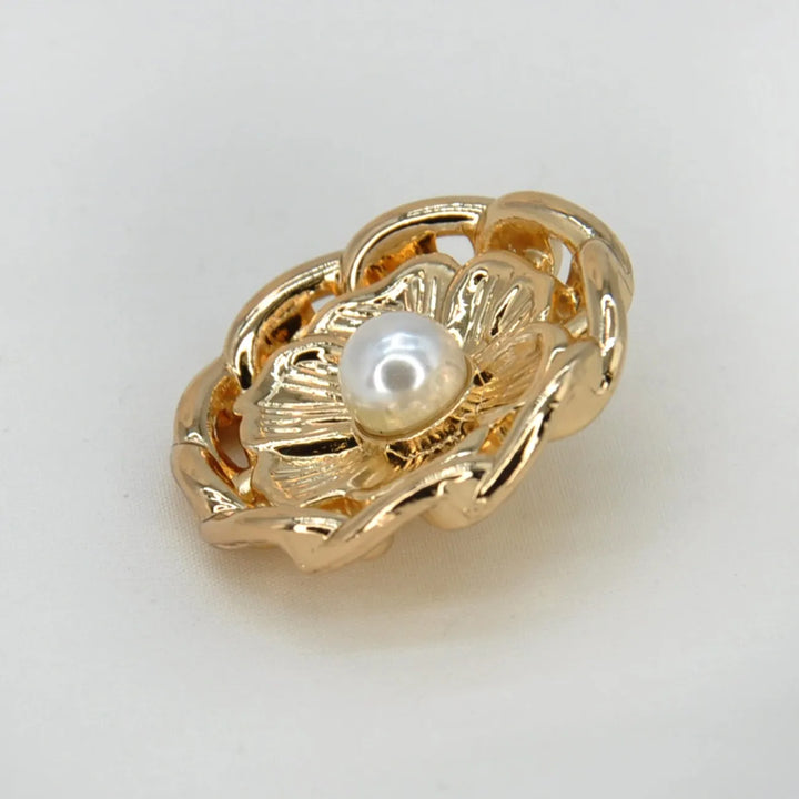 Vintage Blossom Pearl Metal Button | 18mm (28L) & 23mm (36L)
