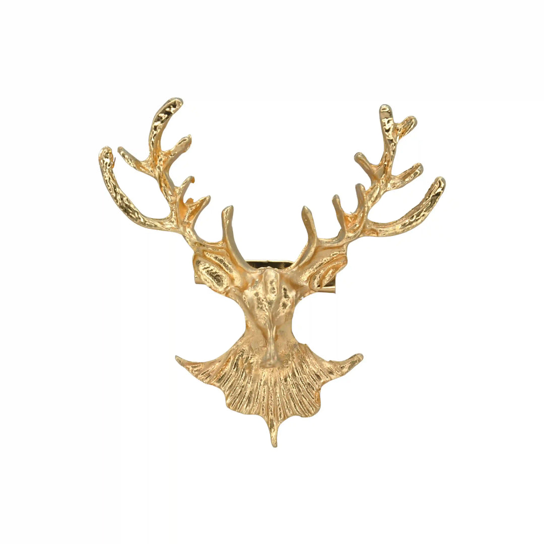 Metal Stag Head Brooch