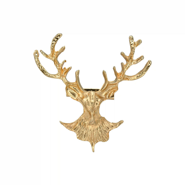 Metal Stag Head Brooch
