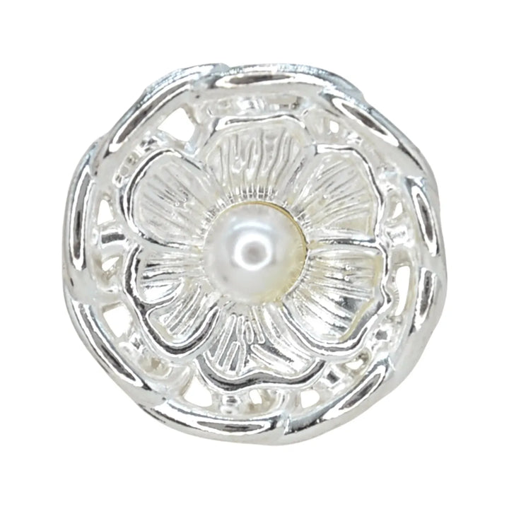 Vintage Blossom Pearl Metal Button | 18mm (28L) & 23mm (36L)