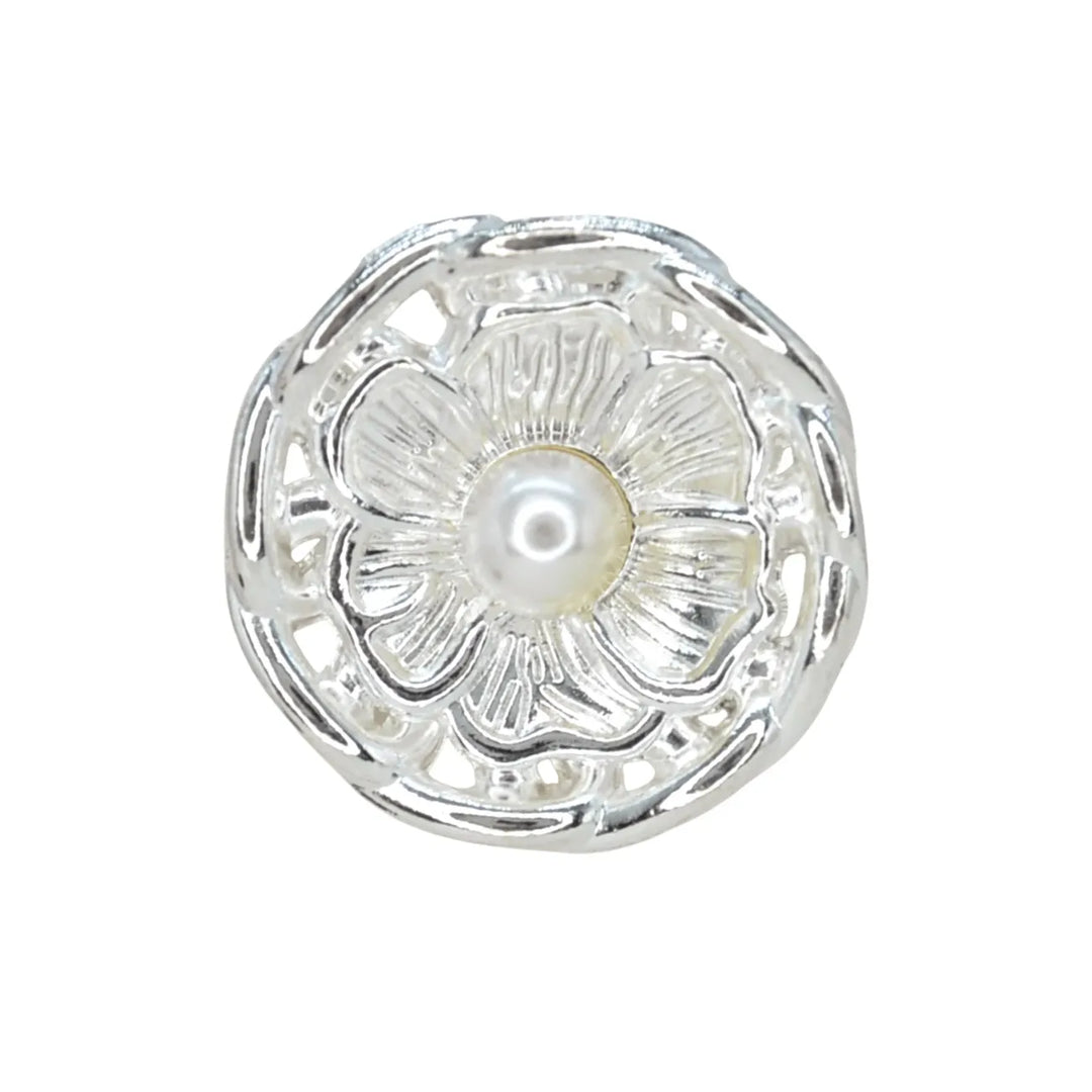 Vintage Blossom Pearl Metal Button | 18mm (28L) & 23mm (36L)