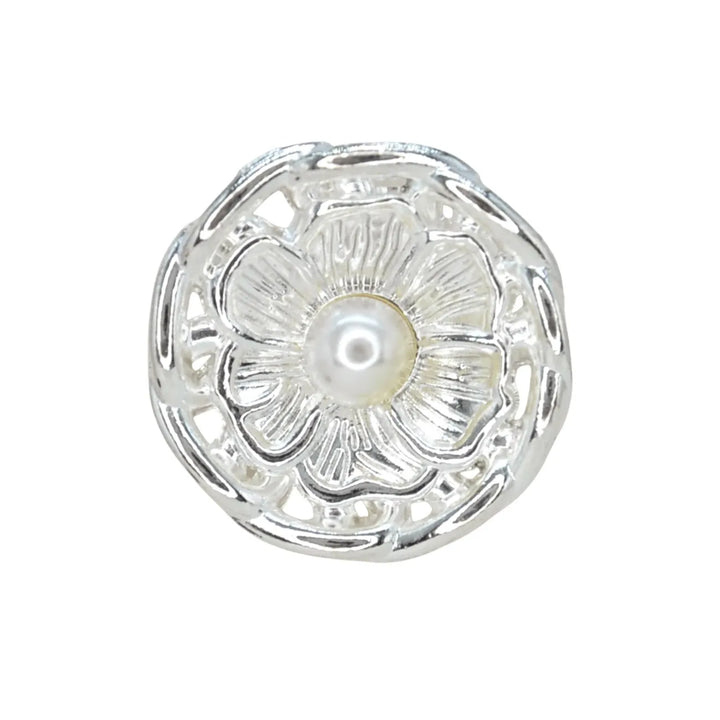 Vintage Blossom Pearl Metal Button | 18mm (28L) & 23mm (36L)