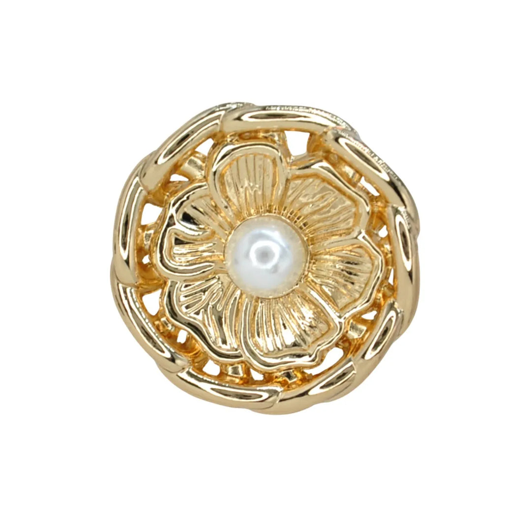 Vintage Blossom Pearl Metal Button | 18mm (28L) & 23mm (36L)