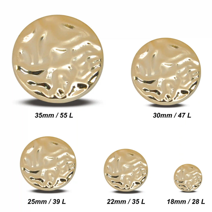 Hammered Gold Metal Buttons