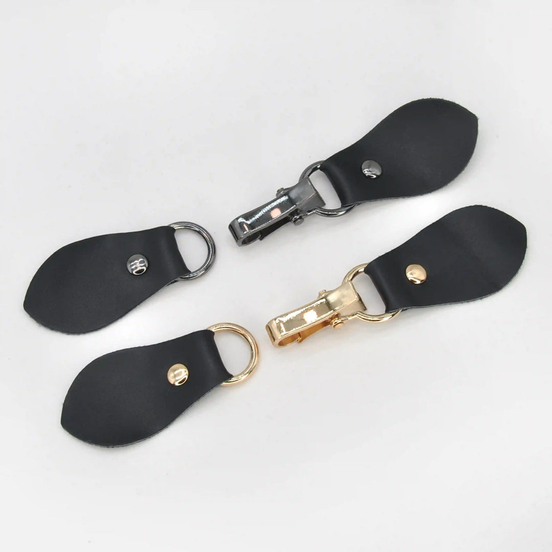 Black PU Snap Belt Buckle With Black Nickle