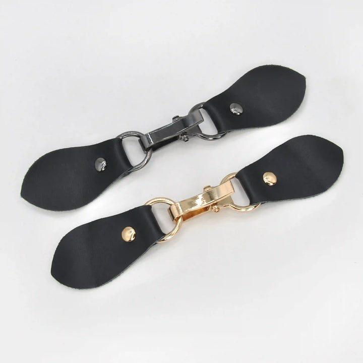 Black PU Snap Belt Buckle With Black Nickle