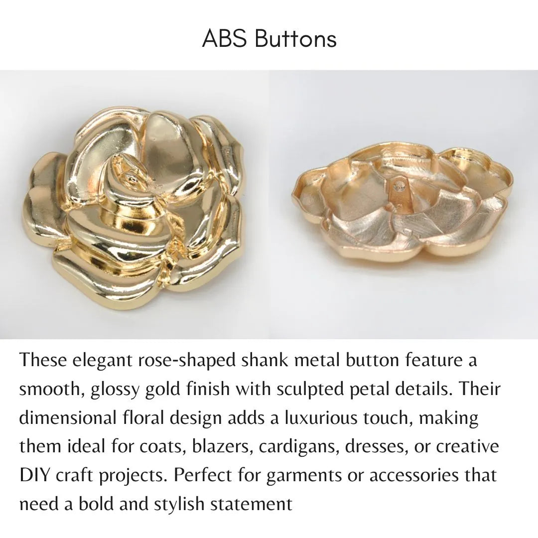 Rose Style Metal Buttons